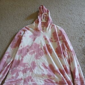 Pink and White Tie-Dye Hoodie